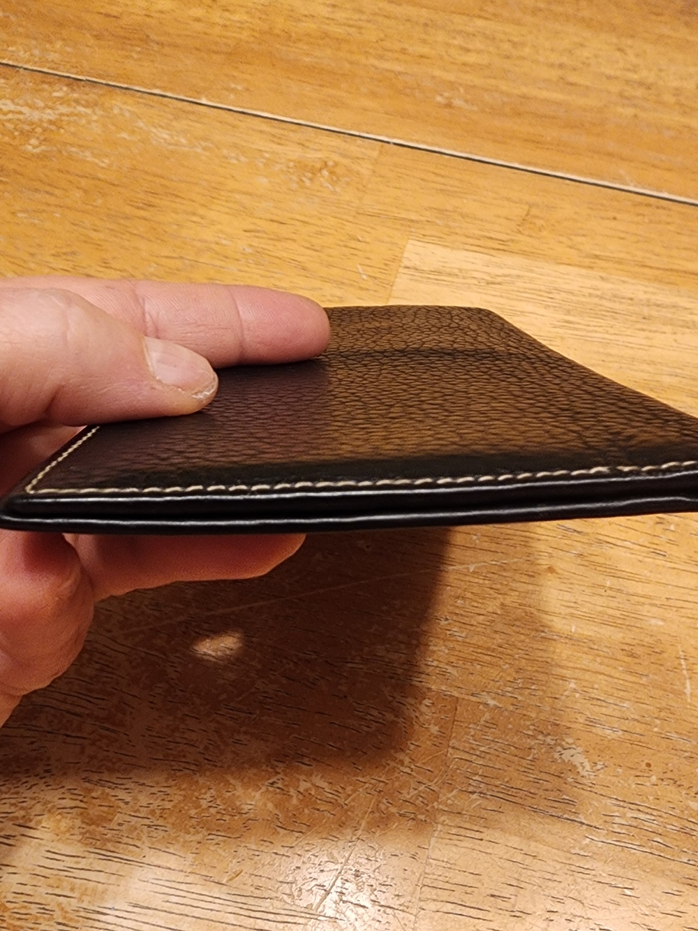 black leather Celine long wallet featuring an embossed Triomphe logo.  - Picture 4 of 16